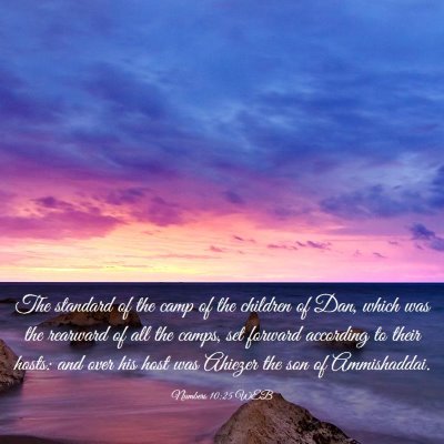 Picture 03 - Numbers 10:25 WEB - The standard of the camp of the children of Dan, - Bible Verse Picture