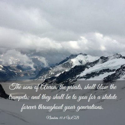 Picture 03 - Numbers 10:8 WEB - The sons of Aaron, the priests, shall blow the - Bible Verse Picture