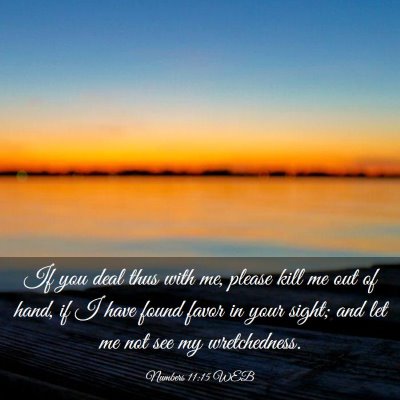 Picture 03 - Numbers 11:15 WEB - If you deal thus with me, please kill me out of - Bible Verse Picture