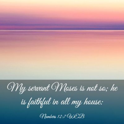 Picture 03 - Numbers 12:7 WEB - My servant Moses is not so; he is faithful in all - Bible Verse Picture