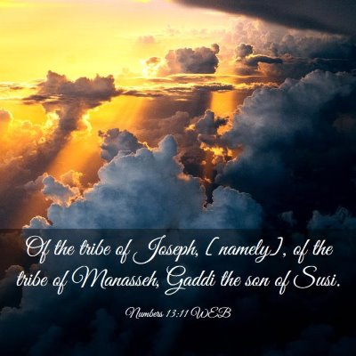 Picture 03 - Numbers 13:11 WEB - Of the tribe of Joseph, [namely], of the tribe of - Bible Verse Picture