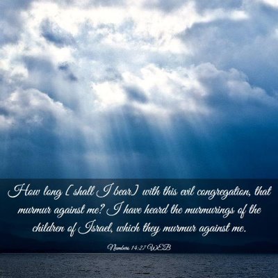 Picture 03 - Numbers 14:27 WEB - How long [shall I bear] with this evil - Bible Verse Picture