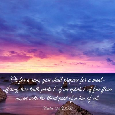 Picture 03 - Numbers 15:6 WEB - Or for a ram, you shall prepare for a - Bible Verse Picture