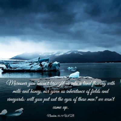 Picture 03 - Numbers 16:14 WEB - Moreover you haven't brought us into a land - Bible Verse Picture