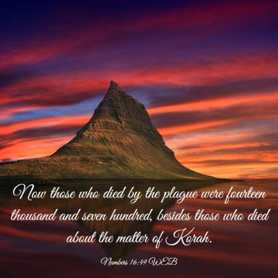 Picture 03 - Numbers 16:49 WEB - Now those who died by the plague were fourteen - Bible Verse Picture