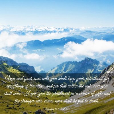 Picture 03 - Numbers 18:7 WEB - You and your sons with you shall keep your - Bible Verse Picture