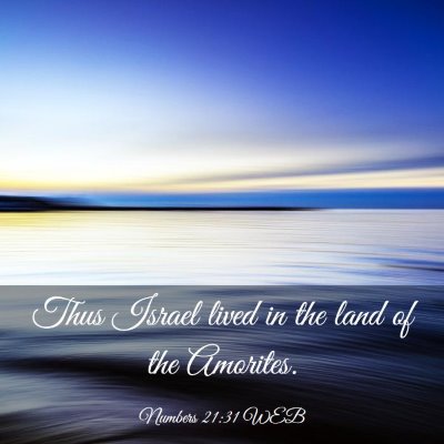 Picture 03 - Numbers 21:31 WEB - Thus Israel lived in the land of the - Bible Verse Picture