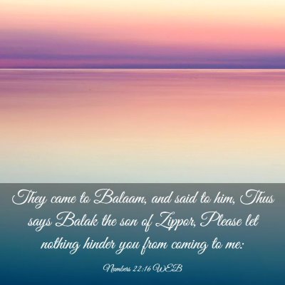 Picture 03 - Numbers 22:16 WEB - They came to Balaam, and said to him, Thus says - Bible Verse Picture