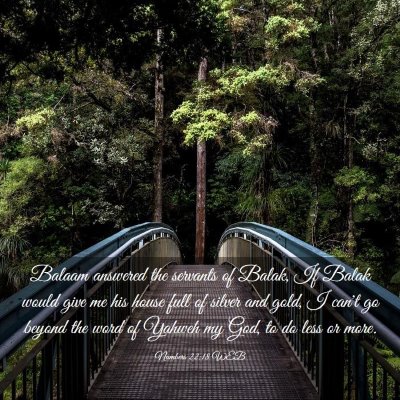 Picture 03 - Numbers 22:18 WEB - Balaam answered the servants of Balak, If Balak - Bible Verse Picture