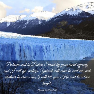 Picture 03 - Numbers 23:3 WEB - Balaam said to Balak, Stand by your burnt - Bible Verse Picture
