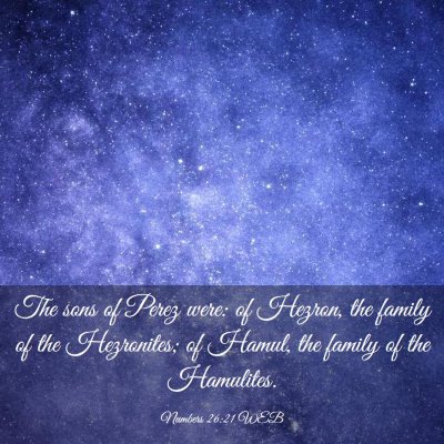 Picture 03 - Numbers 26:21 WEB - The sons of Perez were: of Hezron, the family of - Bible Verse Picture