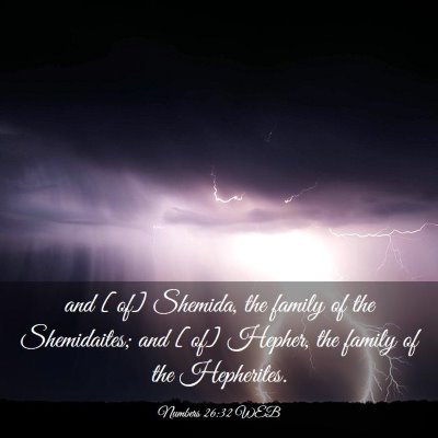 Picture 03 - Numbers 26:32 WEB - and [of] Shemida, the family of the Shemidaites; - Bible Verse Picture