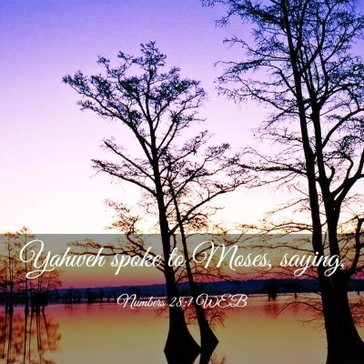 Picture 03 - Numbers 28:1 WEB - Yahweh spoke to Moses, - Bible Verse Picture