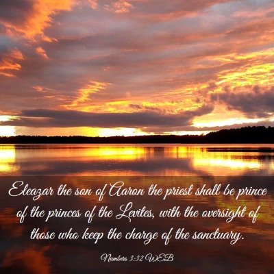 Picture 03 - Numbers 3:32 WEB - Eleazar the son of Aaron the priest shall be - Bible Verse Picture