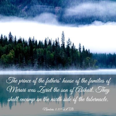 Picture 03 - Numbers 3:35 WEB - The prince of the fathers' house of the families - Bible Verse Picture