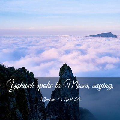 Picture 03 - Numbers 3:5 WEB - Yahweh spoke to Moses, - Bible Verse Picture