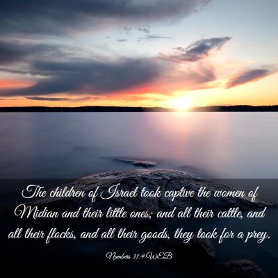 Picture 03 - Numbers 31:9 WEB - The children of Israel took captive the women of - Bible Verse Picture