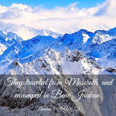 Picture 03 - Numbers 33:31 WEB - They traveled from Moseroth, and encamped in Bene - Bible Verse Picture