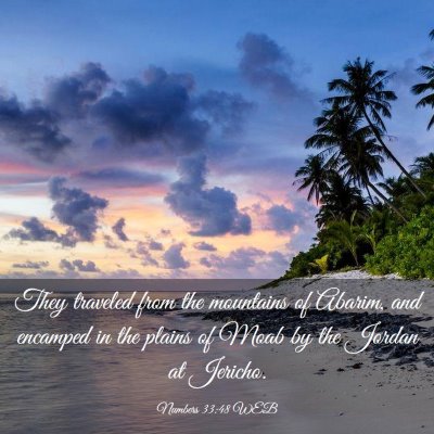 Picture 03 - Numbers 33:48 WEB - They traveled from the mountains of Abarim, and - Bible Verse Picture