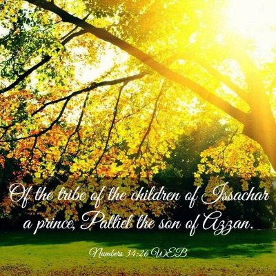 Picture 03 - Numbers 34:26 WEB - Of the tribe of the children of Issachar a - Bible Verse Picture