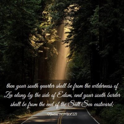 Picture 03 - Numbers 34:3 WEB - then your south quarter shall be from the - Bible Verse Picture