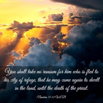 Picture 03 - Numbers 35:32 WEB - You shall take no ransom for him who is fled to - Bible Verse Picture