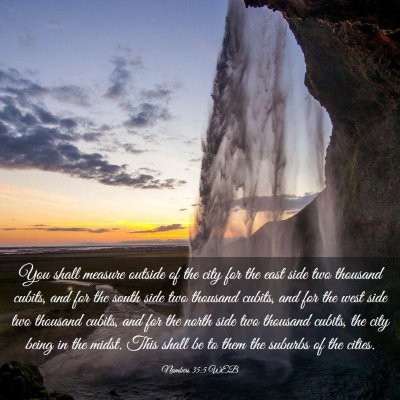 Picture 03 - Numbers 35:5 WEB - You shall measure outside of the city for the - Bible Verse Picture