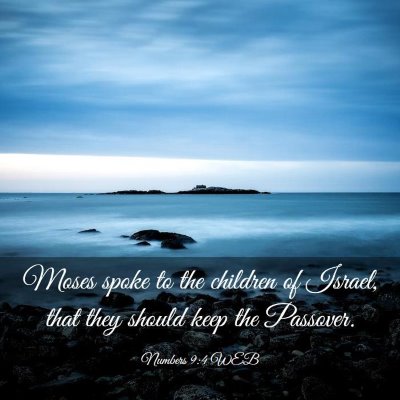 Picture 03 - Numbers 9:4 WEB - Moses spoke to the children of Israel, that they - Bible Verse Picture