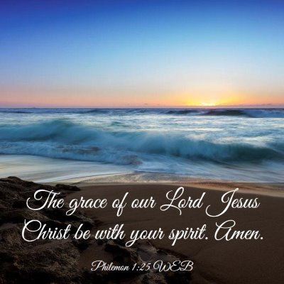 Picture 03 - Philemon 1:25 WEB - The grace of our Lord Jesus Christ be with your - Bible Verse Picture