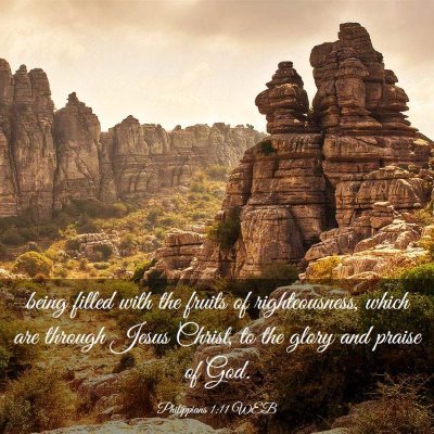 Picture 03 - Philippians 1:11 WEB - being filled with the fruits of righteousness, - Bible Verse Picture
