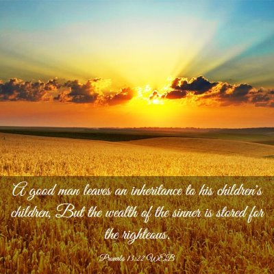 Picture 03 - Proverbs 13:22 WEB - A good man leaves an inheritance to his - Bible Verse Picture