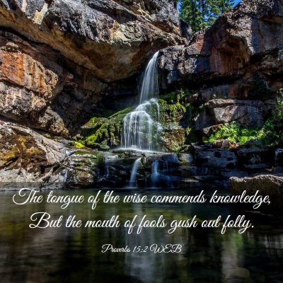 Picture 03 - Proverbs 15:2 WEB - The tongue of the wise commends knowledge, But - Bible Verse Picture