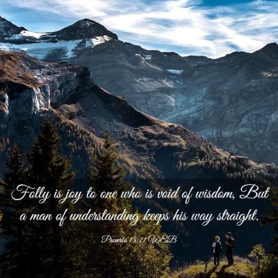 Picture 03 - Proverbs 15:21 WEB - Folly is joy to one who is void of wisdom, But a - Bible Verse Picture