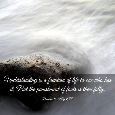 Picture 03 - Proverbs 16:22 WEB - Understanding is a fountain of life to one who - Bible Verse Picture