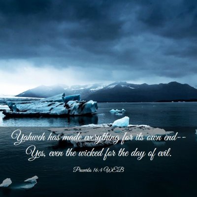 Picture 03 - Proverbs 16:4 WEB - Yahweh has made everything for its own end-- Yes, - Bible Verse Picture