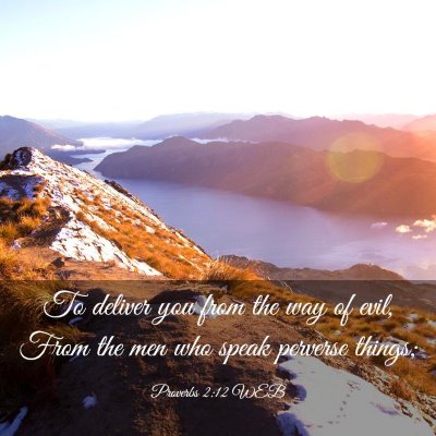 Picture 03 - Proverbs 2:12 WEB - To deliver you from the way of evil, From the men - Bible Verse Picture