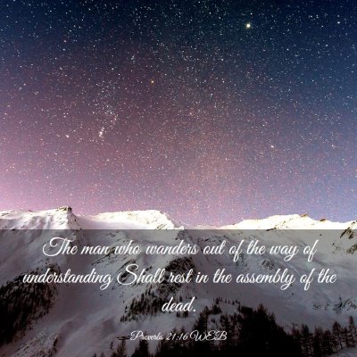Picture 03 - Proverbs 21:16 WEB - The man who wanders out of the way of - Bible Verse Picture