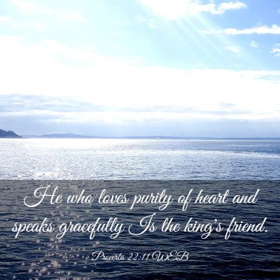 Picture 03 - Proverbs 22:11 WEB - He who loves purity of heart and speaks - Bible Verse Picture