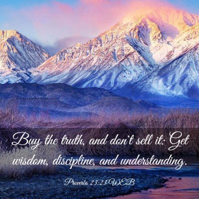 Picture 03 - Proverbs 23:23 WEB - Buy the truth, and don't sell it: Get wisdom, - Bible Verse Picture