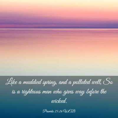 Picture 03 - Proverbs 25:26 WEB - Like a muddied spring, and a polluted well, So is - Bible Verse Picture