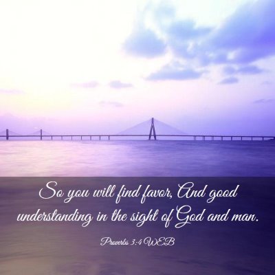 Picture 03 - Proverbs 3:4 WEB - So you will find favor, And good understanding in - Bible Verse Picture