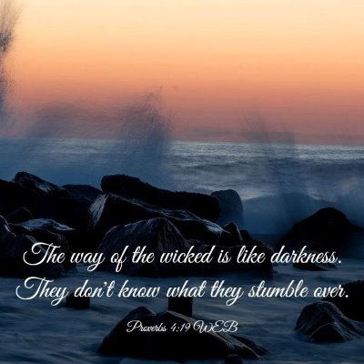 Picture 03 - Proverbs 4:19 WEB - The way of the wicked is like darkness. They - Bible Verse Picture