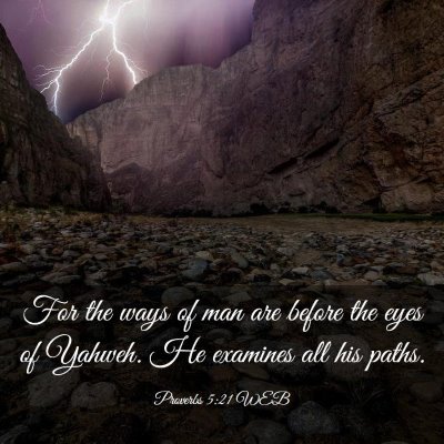 Picture 03 - Proverbs 5:21 WEB - For the ways of man are before the eyes of - Bible Verse Picture