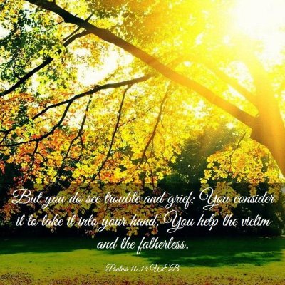 Picture 03 - Psalms 10:14 WEB - But you do see trouble and grief; You consider it - Bible Verse Picture