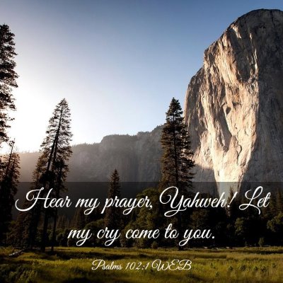 Picture 03 - Psalms 102:1 WEB - Hear my prayer, Yahweh! Let my cry come to - Bible Verse Picture