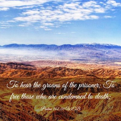 Picture 03 - Psalms 102:20 WEB - To hear the groans of the prisoner; To free those - Bible Verse Picture
