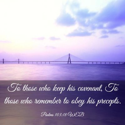 Picture 03 - Psalms 103:18 WEB - To those who keep his covenant, To those who - Bible Verse Picture
