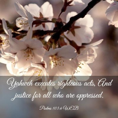 Picture 03 - Psalms 103:6 WEB - Yahweh executes righteous acts, And justice for - Bible Verse Picture