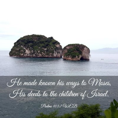 Picture 03 - Psalms 103:7 WEB - He made known his ways to Moses, His deeds to the - Bible Verse Picture