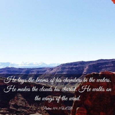 Picture 03 - Psalms 104:3 WEB - He lays the beams of his chambers in the waters. - Bible Verse Picture